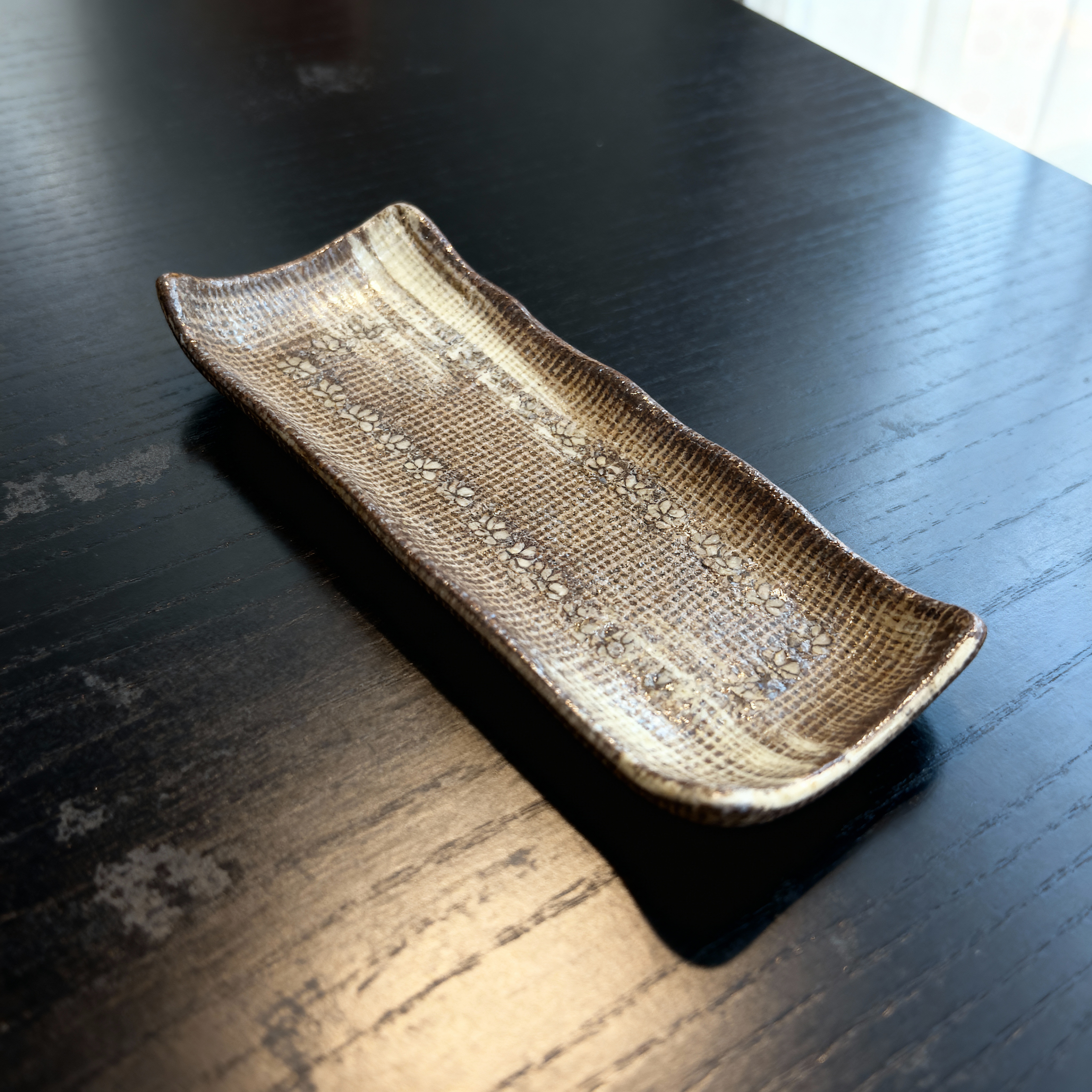 長皿　三島入り伊羅保窯変